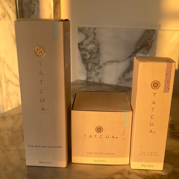 TATCHA Matcha Cleanse (5 fl oz) Water Cream (1.7 fl oz) Liquid Silk Canvas